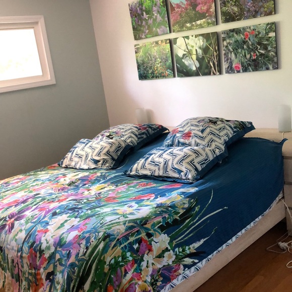 Anthro Felicity Floral Duvet King